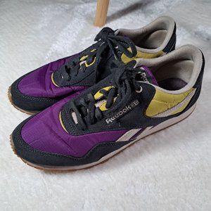 Reebok Classic CL Nylon Womens Shoes V46155 Violet and Grey Size US 9
